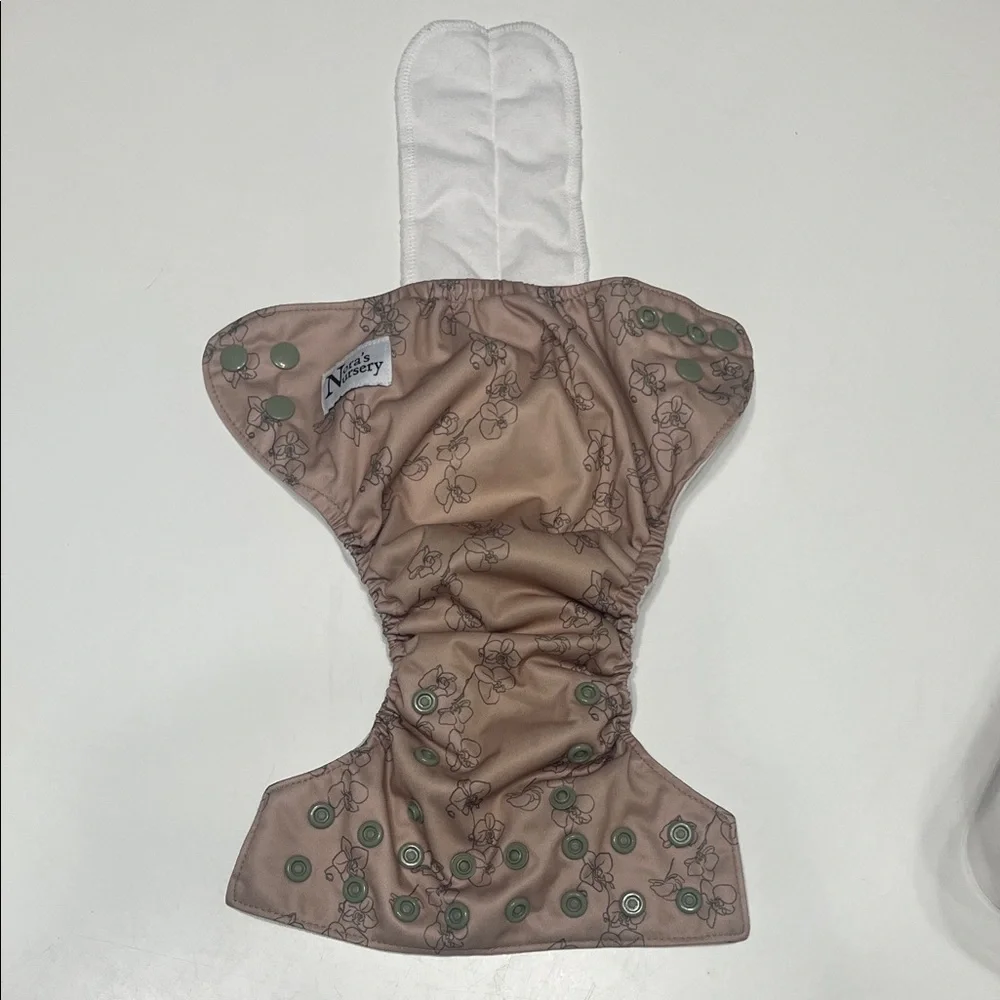 Adjustable Brown Floral Baby Diaper Cover